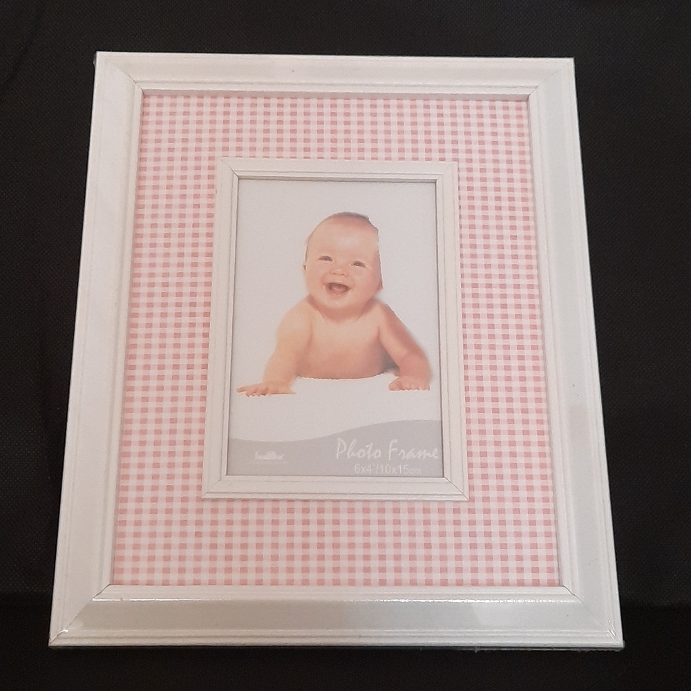 Baby gingham Pink 4×6 photo frame